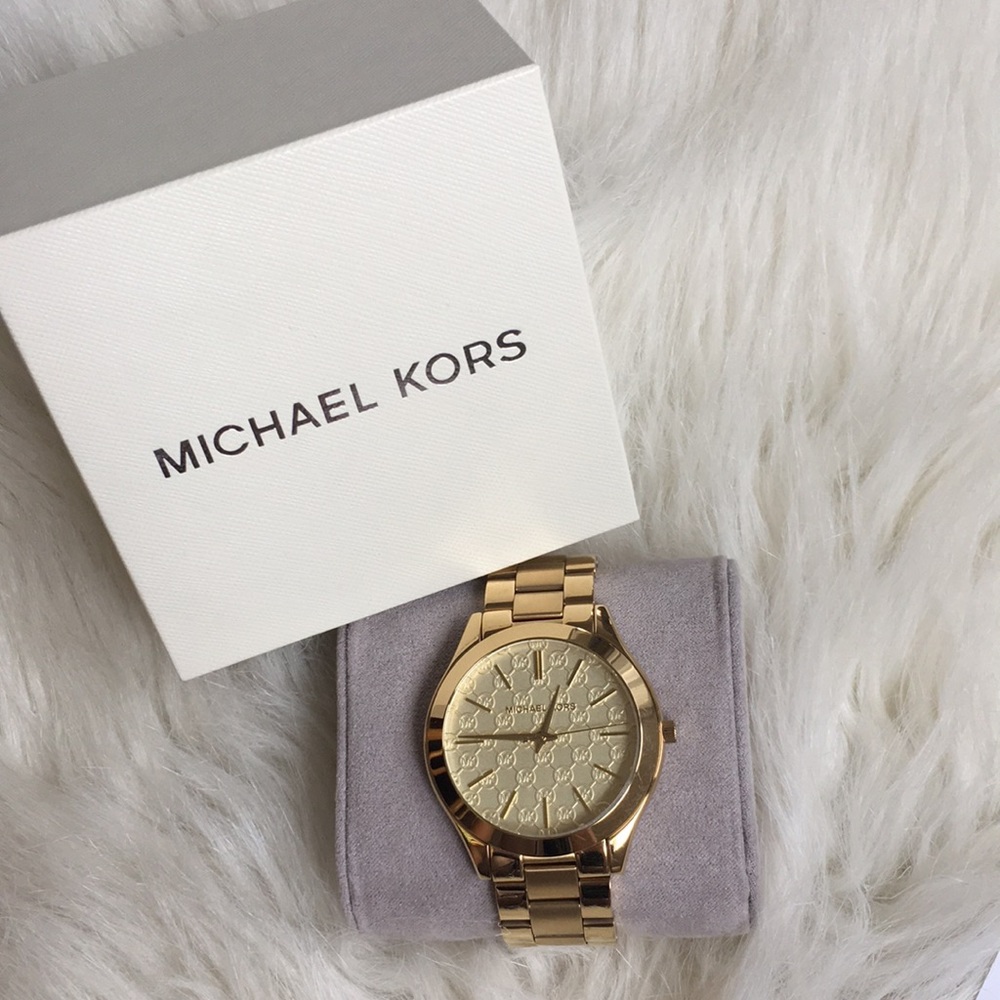 MK Slim Runway Gold tone Watch